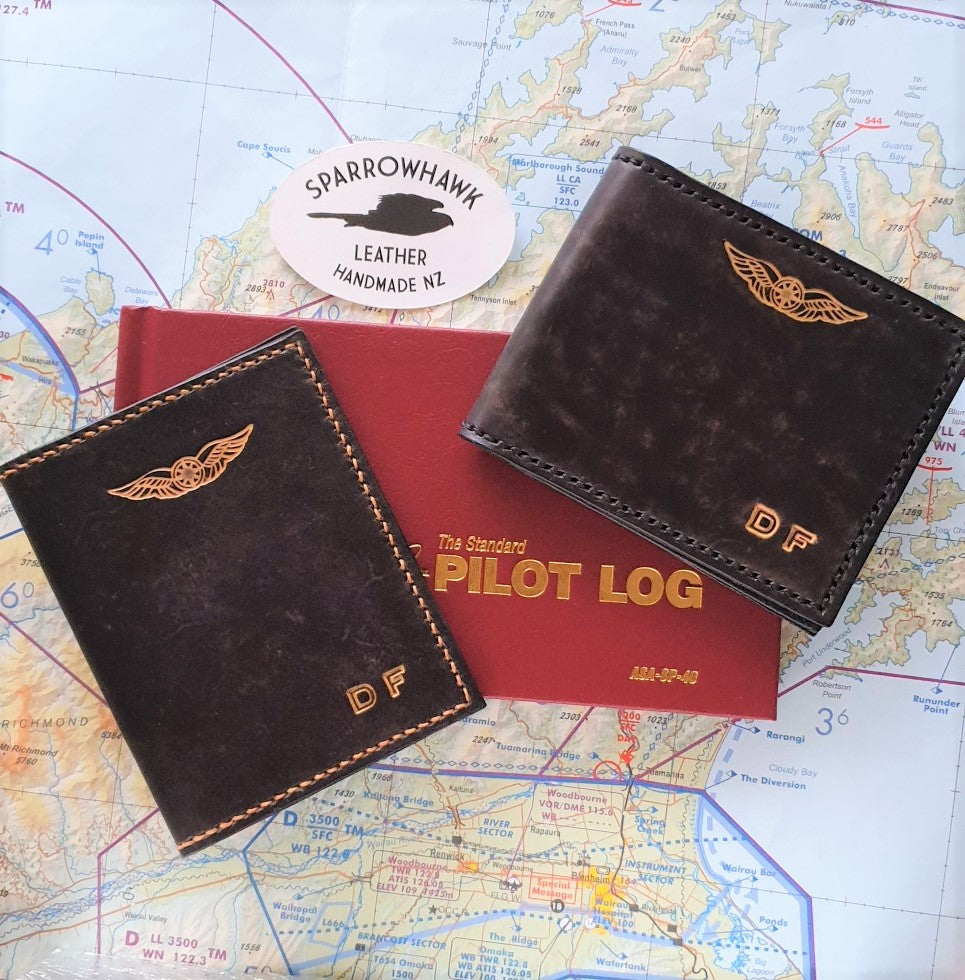 FAA License Wallets & Pilot Gifts Sparrowhawk Leather NZ