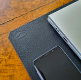 Buffalo Leather Desk Pad 3.6mm - Coal Black - Optional Embossed initials - various sizes