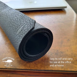 Buffalo Leather Desk Pad 3.6mm - Coal Black - Optional Embossed initials - various sizes