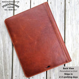 Black and Brown A4 Leather Business Compendium Portfolio with NZ embossed initials and flying Hawk emblem. Sparrowhawk Leather Pad and Document Portfolio.