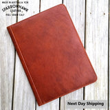 A4 Leather Portfolio Compendium Brown, Black, Australian Made for Sparrowhawk Leather NZ