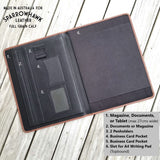 Leather A4 Meeting Compendium NZ Sparrowhawk Leather for A4 Document Pad and Ipad Tablet in Brown, Black Full Grain Leather NZ Made to Sparrowhawk Leather's design in Australia