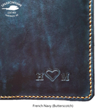 Wedding or Leather anniversary gift for her intials and heart embossed leather journal moleskine cover handmade NZ Sparrowhawk Leather