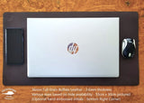 Buffalo Leather Desk Pad 3.6mm - Obsidian Dark Brown- Optional Embossed initials - various sizes