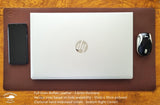 Buffalo Leather Desk Pad 3.6mm - Walnut Brown- Optional Embossed initials - various sizes