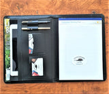 A4 Portfolio - Hand Finished Leather - Black Interior - Black Brass Nameplate