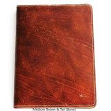 A4 Portfolio - Hand Finished Leather - Tan Interior - Embossed Initials