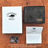 Currency & Coin Billfold Wallet - Hand Dyed (choose from 7 colours) - Hand Embossed Initials