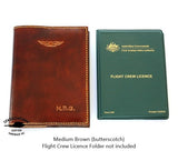 CASA (Australia) Pilot Licence Folder Cover - Hand Finished Leather - 1 Colour