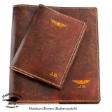 CASA (Australia) Logbook & Licence Folder Cover Combo - Hand Finished Leather