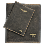 CASA (Australia) Logbook & Licence Folder Cover Combo - Hand Finished Leather