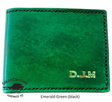Slimline Billfold Wallet (no display) - Black Interior - Embossed Initials