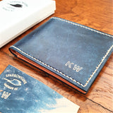 Slimline Billfold Wallet (display) - Tan Interior - Embossed Initials