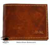 Slimline Billfold Wallet (display) - Tan Interior - Embossed Initials