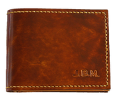 Slimline Billfold Wallet (display) - Tan Interior - Embossed Initials