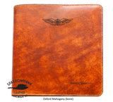 NZCAA Pilot Logbook Cover - book closure, 1 colour, laser engraved wings & name