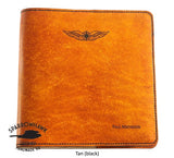 NZCAA Pilot Logbook Cover - book closure, 1 colour, laser engraved wings & name