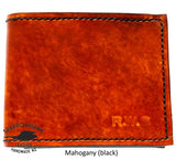Sparrowhawk Leather custom mens wallet embossed initial NZ