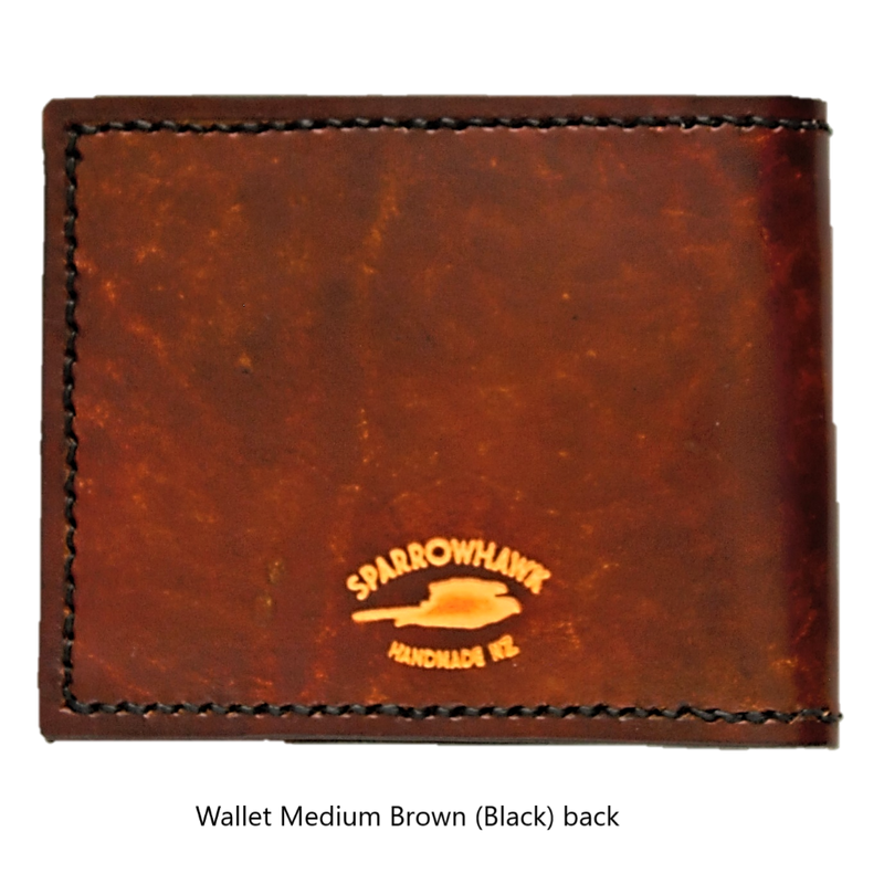 Personalised mens wallet with coin pocket initials handmade men's wallet NZ Sparrowhawk Leather