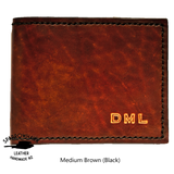 Brown mens wallet with coin pocket handmade Sparrowhawk Leather NZ