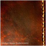 A4 Portfolio - Hand Finished Leather - Tan Interior - Black Brass Nameplate