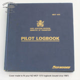 NZCAA Pilot Logbook Cover - 2 colour spine / front, wings / initials plate