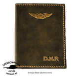 FAA (US) Pilot Licence & Medical Certificate wallet - 1 colour - Embossed Initials