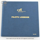 NZCAA Pilot Logbook Cover - 2 colour spine / front, wings / initials plate
