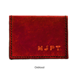 Urban Cross Card Wallet - Hand Finished - Embossed Initials
