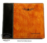 NZCAA Pilot Logbook Cover - 2 colour spine / front, laser engraved wings & name