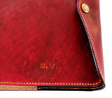 NZCAA Pilot Logbook Cover - wrap closure, 2 colour outside / inside, embossed initials