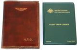 CASA (Australia) Logbook & Licence Folder Cover Combo - Hand Finished Leather