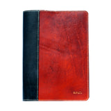 Sparrohawk Leather handmade NZ Journal / Diary cover personalised embossed initials British Tan & Black