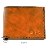 Currency & Coin Billfold Wallet - Hand Dyed (choose from 7 colours) - Hand Embossed Initials