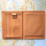 A4 Portfolio - Hand Finished Leather - Tan Interior - Black Brass Nameplate