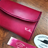 Womens Compact Wallet - Black Interior - Embossed Initials