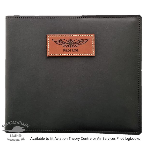 CASA (Australia) Pilot Logbook Cover (ATC or AirServices) - Black Aniline Leather -  Pilot Log