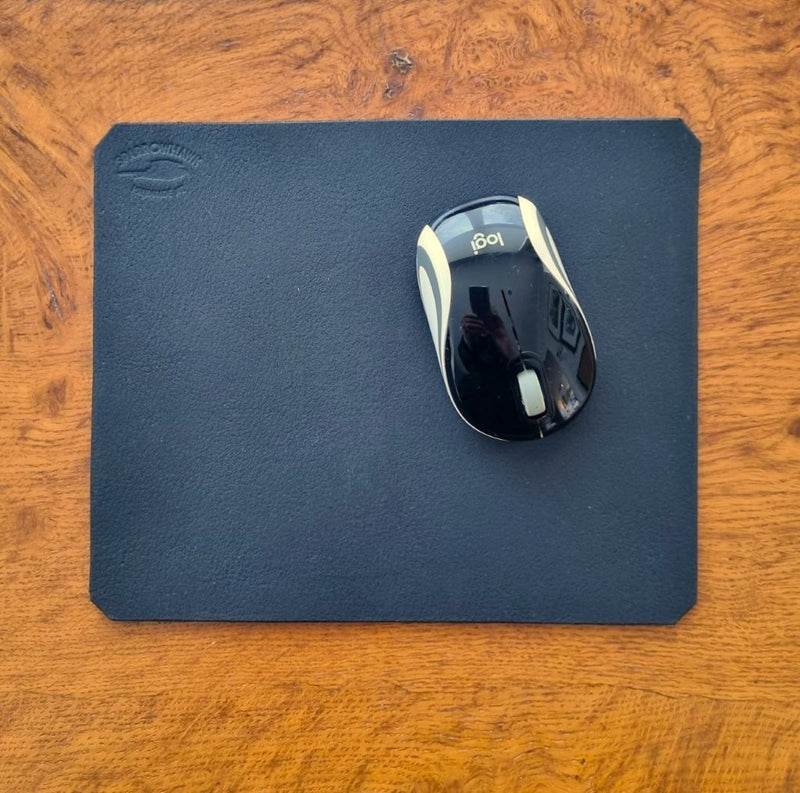 Buffalo Leather Desk Pad 3.6mm - Matt Black - Optional Embossed initials - various sizes