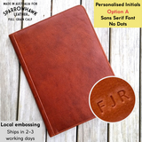 Hawk by Sparrowhawk Leather NZ personalised initials leather business portfolio compendium.