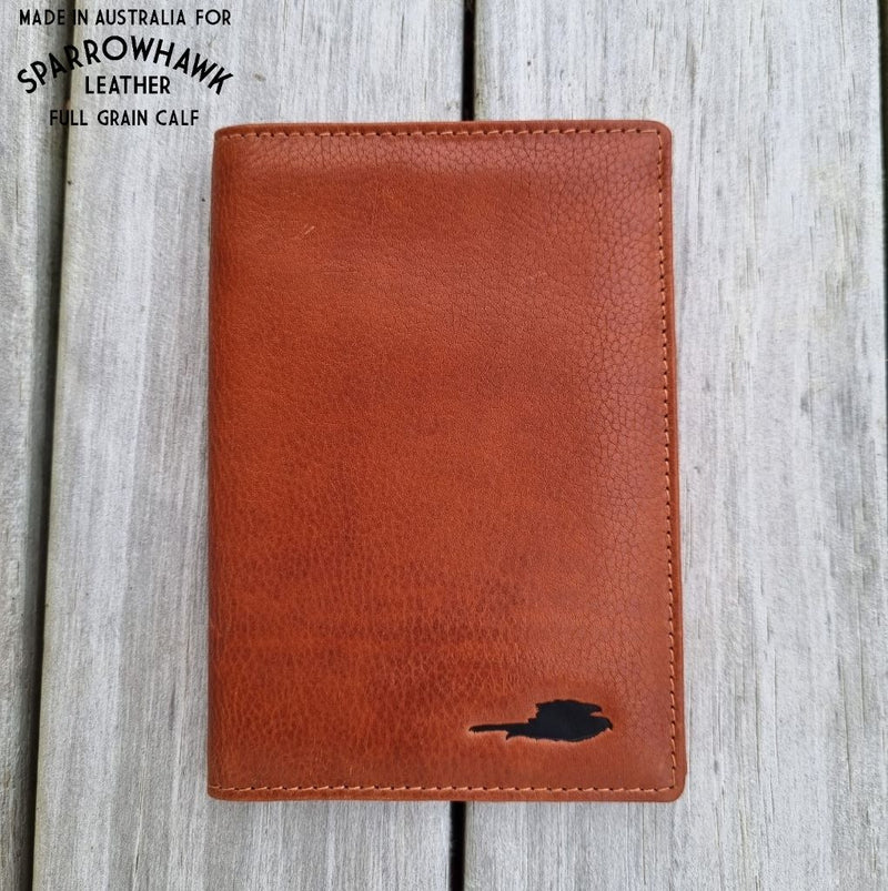 Hawk full grain calf leather passport wallet NZ with credit card slots