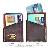 Pocket Card & Cash Keeper - British Tan & Navy - Next Day Shipping