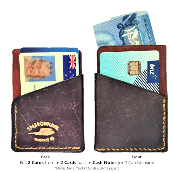 Pocket Card & Cash Keeper - Tan & Black - Next Day Shipping