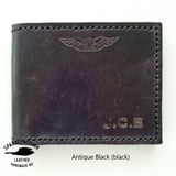 Pilots Slimline Billfold Wallet (no display) - Embossed Initials & Wings