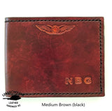 Pilots Slimline Billfold Wallet (no display) - Embossed Initials & Wings
