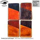 Pocket Card & Cash Keeper - British Tan & Navy - Next Day Shipping