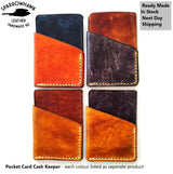Pocket Card & Cash Keeper - Black & Medium Brown - Next Day Shipping