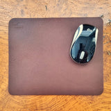 Buffalo Leather Desk Pad 3.6mm - Walnut Brown- Optional Embossed initials - various sizes