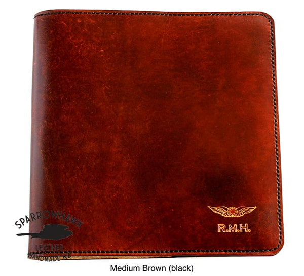 NZCAA Pilot Logbook Cover - embossed small wings & initials