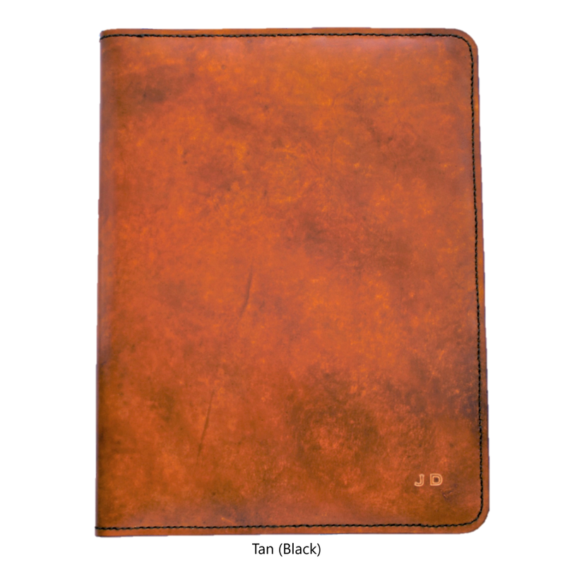 A4 Portfolio - Hand Finished Leather - Black Interior - Embossed Initials