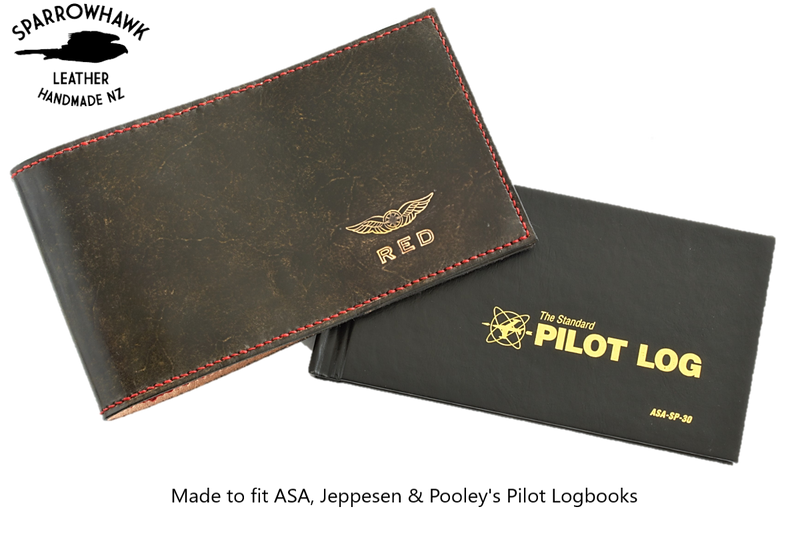 FAA (US) Pilot Logbook Cover PPL - 1 colour embossed small wings & initials